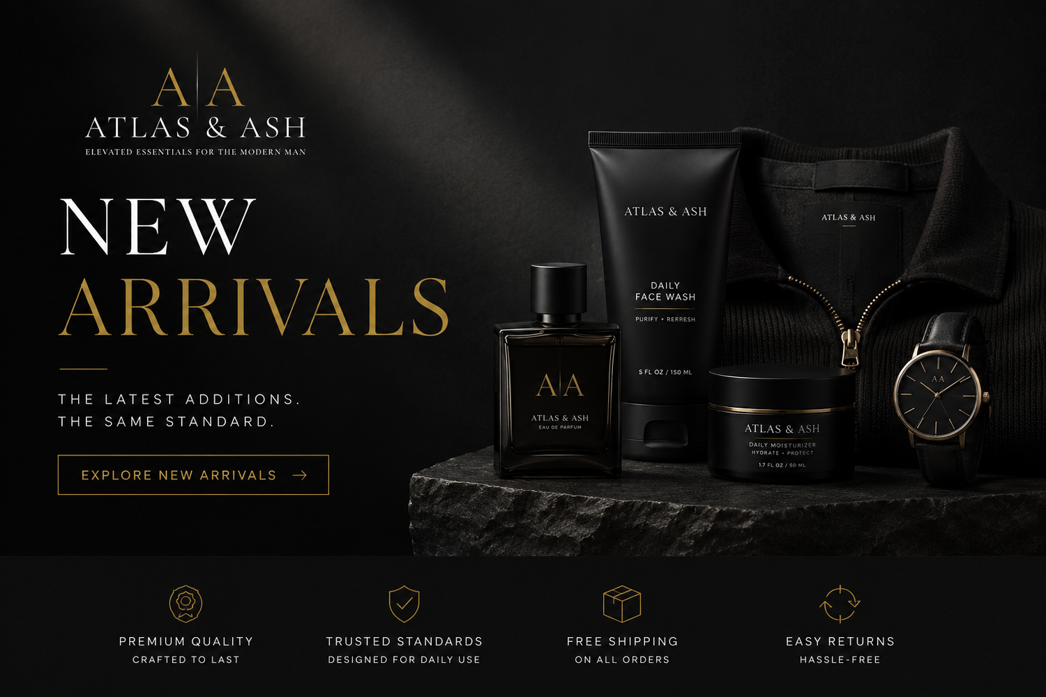 Picture with the Atlas and Ash logo introducing new Arrivals 