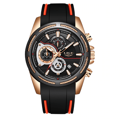 Men's Waterproof Modern Watch With Rubber Straps Multifunction Watches Unique Design Perfect Gift