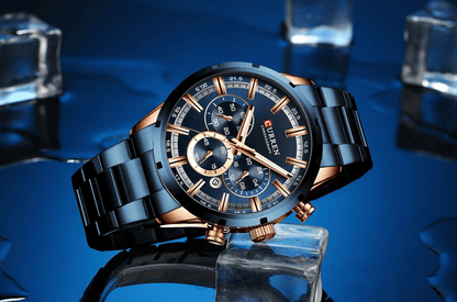 Men's Sports  Waterproof Stainless Steel Watch With Chronometers And Special Date Display Unique Design Perfect Gift