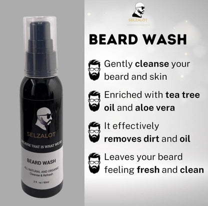 Beard Growth Kit Men’s Beard Care Kit Grooming Set 5 Pieces Beard Products with Wash, Oil Serum, Balm and a Gift Box for Men Self Care
