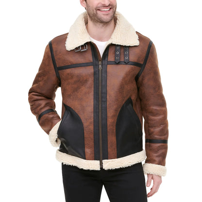 Tommy Hilfiger Men's Faux Shearling Aviator Jacket
