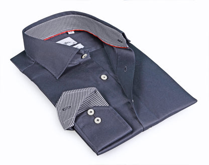 Long Sleeve Shirt with contract trimming // Dual cuffs // contemporary fit- Final Sale