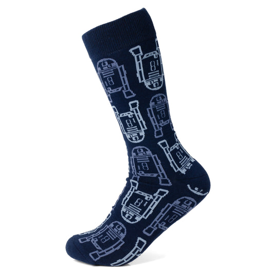 Star Wars R2-D2 Light and Dark Blue Dress Socks and Lapel Pin Gift Set