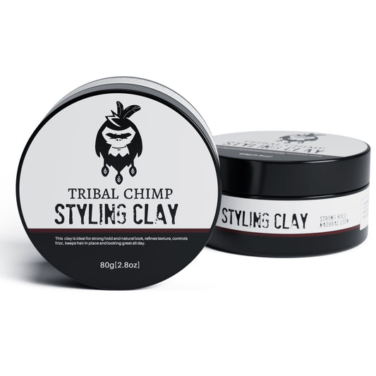 Tub of Tribal Chimp Styling Clay on a white background